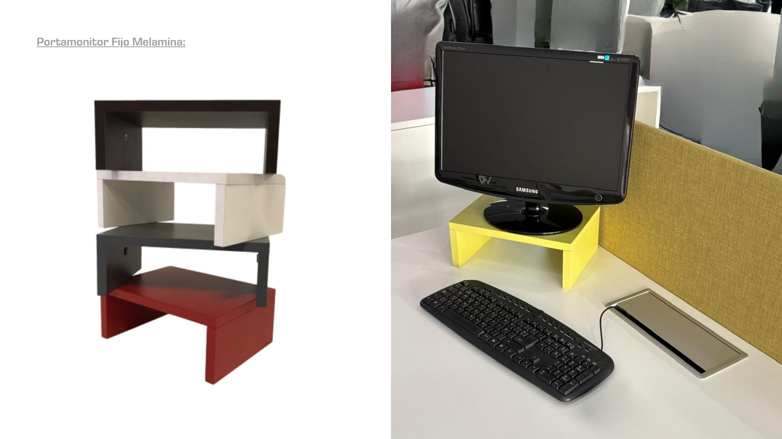Porta monitor fijo melamina